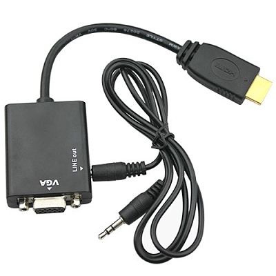 HDMI M to VGA F converter with Audio