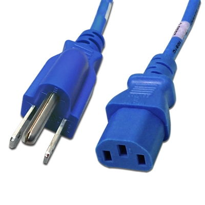 6FT 5-15P TO C13 POWER CABLE 14AWG (15A 125V)SJT - Blue