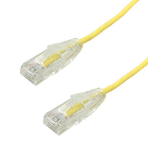 Ultra thin yellow cat6a patch cables